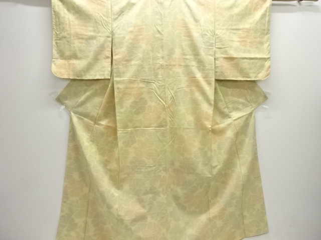 花模様織出し十日町紬着物